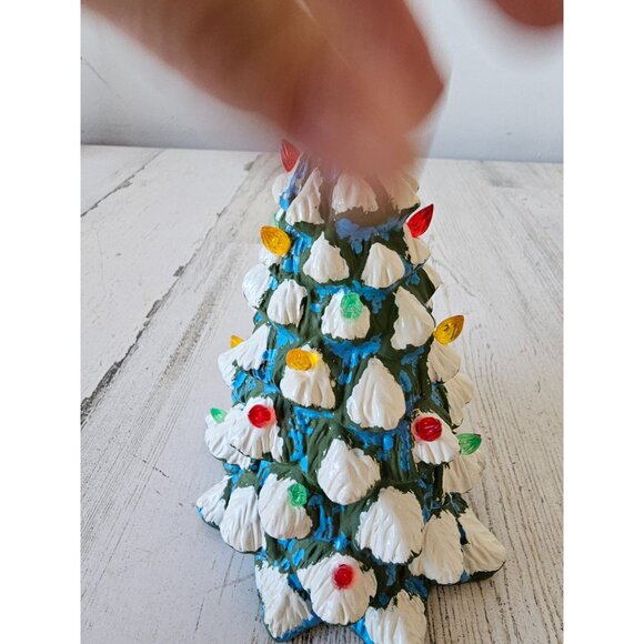 Vintage plaster light tree unique village Xmas decor - Picture 5 of 10